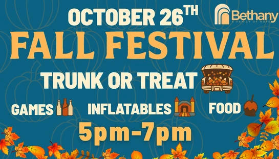<br>You're invited to a fun-filled Fall Festival with games, candy, crafts, and activities for the whole family!
